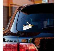 Please Keep Your Distance Notice Board Sticker Decal Vinyl - White 17.8cm - for Car Truck Van Bumper No Background Die-Cut