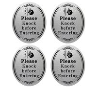 Please Knock before Entering Door Sign Stickers Pvc 4pcs