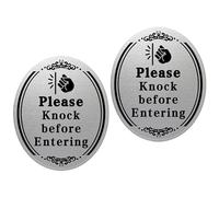 Please Knock Before Entering Stickers Please Knock First Self-adhesive Signs for Door Wall Knob Labels