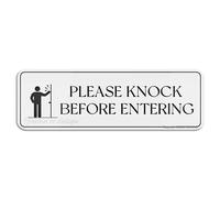 Please Knock Before Entering Wall Or Door Sign Rounded Corners Long Lasting With Double Sided Tape In The Back 4×16 Inch