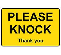 Please knock door sign - Self adhesive sticker (150mm x 100mm)