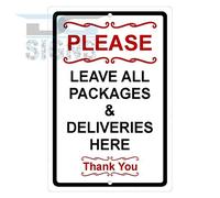Please Leave All Packages And Deliveries Here Sign Vintage Metal Tin Sign 8X12 Inches