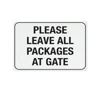 Please Leave All Packages At Gate Sign Metal Signs 12X8 Inch Rust Free Aluminum,Uv Ink Printing,Durable/Weatherproof Outdoor For Home