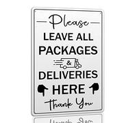 Please Leave All Packages Deliveries Here Metal Sign Package Delivery Tin Signs Indoor/Outdoor Use for Front Door 8"x12"