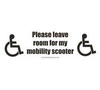 Please Leave Room For My Mobility Scooter, Internal Window Cling Sign, Fully Removeable