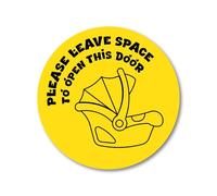 Please Leave Space Sticker for Baby Carseat Access - Premium Vinyl Bubble-Free Decal, Child Safety Car Access Warning, Universal Car Door & Window, Easy Application - Made in UK (Yellow)