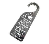 Please Make Up Room' Door Hanger Sign, Multilingual, Acrylic, Hotel Room Service Tag