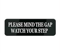 Please Mind The Gap Watch Your Step Sign: Easy To Mount Informative Plastic Sign With Symbols 10"X3"