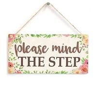 Please Mind the Step Sign, Pastel Floral Safety Notice