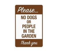 Please No Dogs Or People In The Garden Thank You Warning Sign, Keep Dog Off Grass Security Metal Signs for Business Home Road Yard Garage Street Wall Safety Caution Custom Decor 8 x 12 Inch