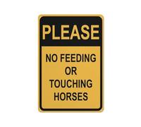 Please No Feeding Or Touching Horses Sign 12 X 8 Inches Aluminum Sign Reflective - Uv Protected, Waterproof, Weatherproof And Fade Resistant - 4Pre-Drilled Holes
