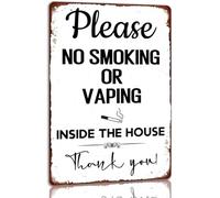 Please No Smoking Or Vaping Inside The House Metal Sign Funny Warning Tin Sign Vintage Home Wall Decorations For Kitchen Cafe Bar 5.5x8 Inch Presents On Thanksgiving, Anniversaries And Birthday