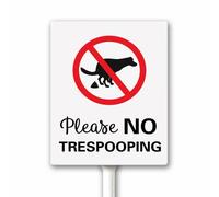 Please No Trespooping Sign With Metal Stake, No Pooping Signs for Yard, Pick Up After Your Dog Signs, Be Respectful Lawn Decor, Protect Your Lawn Sign, 20x30 CM Rust Free Aluminum