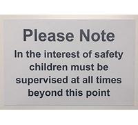 Please Note, Children Must be supervised 1.2mm Rigid Sign