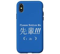 Please Notice Me - Japanese Senpai Design Tee Case for iPhone X/XS