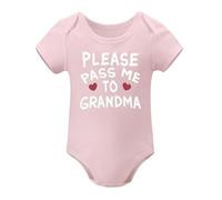 Please Pass Me To Grandma Baby Clothes I Love Grandmas Loves Boy Infant Bodysuits Light Pink-style 6months