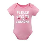 Please Pass Me To Grandma Baby Clothes I Love Grandmas Loves Boy Infant Bodysuits Pink-style 24months