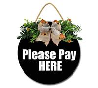 Please Pay HERE Sign, Restaurant Sign, Rustic Decor, 12" x 12" Sign, Cafe Order Sign, Store Sign