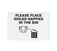 Please Place Soiled Nappies In The Bin Sign 12 X 8 Inches Reflective Aluminum Metal Warning Signage With Symbol For Indoor Outdoor Use