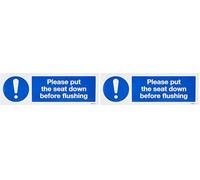 Please put the seat down before flushing (Pack of 2)