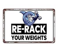 Please Re Rack Your Weights Retro Sign Wall Decorative for Home Gym Living Room Man Cave Garage Bedroom Outdoors Decor 8x6 In