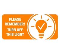 Please remember turn off this light eco sign - Self adhesive sticker (200mm x 100mm)
