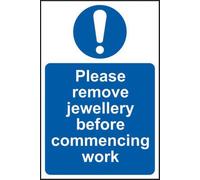 Please Remove Jewellery Before Work Sign, Metal Tin Sign 12x8inch