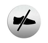Please remove shoes sign 100 mm diameter self-adhesive
