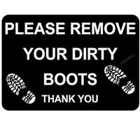 Please Remove Your Dirty Boots Thank You Metal Sign Muddy Work Shoes Wipe 6"x8"