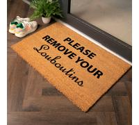 Please Remove Your Louboutins Country Size Coir Doormat Artsy Mats Grey 60cm x 90cm