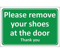 Please remove your shoes at the door sign - Self adhesive sticker 300mm x 200mm