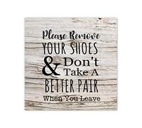 Please Remove Your Shoes & Don't Take A Better Pair When You Leave Inspirational Canvas Wall Art Print Motivational Art Ready to Frame Home Class Office Décor Gift for Friends & Graduates 12x12