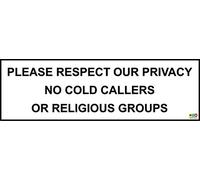 Please Respect Our Privacy NO Cold CALLERS Sticker - 200mm x 60mm Self Adhesive Vinyl