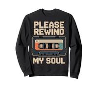 Please Rewind my Soul VHS Tapes Video Cassette Retro Graphic Sweatshirt
