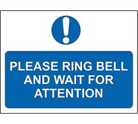 Please ring bell and wait for attention sign - 3mm Aluminium sign 400mm x 300mm