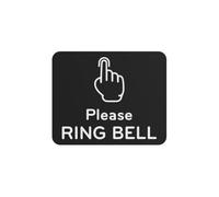Please Ring Bell Sign Adhesive Sticker or Door Notice, Engraved with Universal Icon Symbol and Text (Size 12cm x 10cm) (Black) UK based.