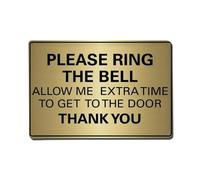Please Ring The Bell Allow Me Extra Time To Get To The Door Thank You Tin Sign Vintage Metal Sign for Cafe Bar Pub Home Wall Decor Metal Poster 8x12 Inch