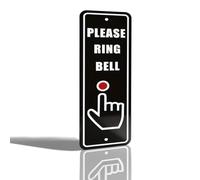 Please Ring the Bell Door Sign,9.84x3.15inches Ring Doorbell Sticker,with Self Adhesive and Pre-Drilled Holes, Ideal for Mounting on Door or Wall Plaque