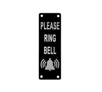 Please Ring The Bell Door Sign,Black Ring Doorbell Sticker Accessories Set Metal Doors Bells Signs with Four Pre-Drilled Holes Kit Self-Adhesive Personalized House Wall Plaque for Home,Office（5×15cm）