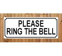 PLEASE RING THE BELL Metal Aluminium Door Sign Plaque Notice - Size 15cm x 6cm - for House Office press bell push buzzer - REF 119