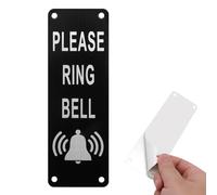 Please Ring The Bell Sign Metal Aluminium 5×15cm Ring Doorbell Sticker Waterproof Abrasion Door Signs Personalized With Self-Adhesive and Pre-Drilled Holes Easy Mounting on Door or Wall Plaque