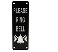 Please Ring The Bell Sign, Metal Aluminium 5x15cm Sign with Self-Adhesive Backing and Pre-Drilled Holes for Easy Mounting on Doors or Walls, Sticker for Doorbell, UV-Resistant, and Weatherproof