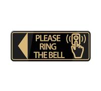 Please Ring The Bell With Left Arrow And Graphic Sign For House, Metal Tin Plaque With Strong Adhesives For Front Door/Wall/Window Home & Office Business Outdoor 4×16 Inch