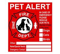 Please Save Our Pets - Pet Fire Alarm Sticker, Pet Alarm Safety Fire Rescue Sticker, Adhesive Pet Alert Safety Fire Rescue Sticker, UV Resistant, Removable,