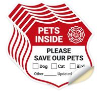 Please Save Our Pets Pets Inside Dog, Cat, Bird and Others Sign, (6 Pack) 3x3 Inches, 4 Mil Vinyl Decal Stickers UV Protected, Made in USA by Sigo Signs