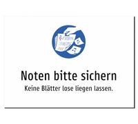 Please secure notes - Don't leave sheets loose - Aluminium sign A4: 297 x 210 mm - with graphic and text