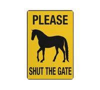 Please Shut The Gate Horse 12 X 8 Inches Aluminum Sign - Uv Protected, Waterproof, Weatherproof And Fade Resistant - 4Pre-Drilled Holes