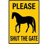 Please Shut The Gate Horse 12”X8” Metal Signs Aluminum Sign Pre-Drilled Holes For Easy Mounting Indoor Or Outdoor Use For Fence Door Or Gate