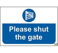 Please Shut The Gate Sign - 1.2mm Rigid Plastic 400mm x 300mm