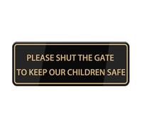Please Shut The Gate To Keep Our Children Safe Sign, Self Adhesive Sign For Front Door Or Wall Quick And Easy Installation Design For Your Home, Office, Public, Yard 4×16 Inch